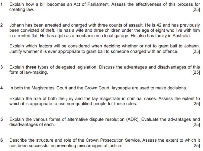 alevel法律真题讲解 alevel法律真题讲解